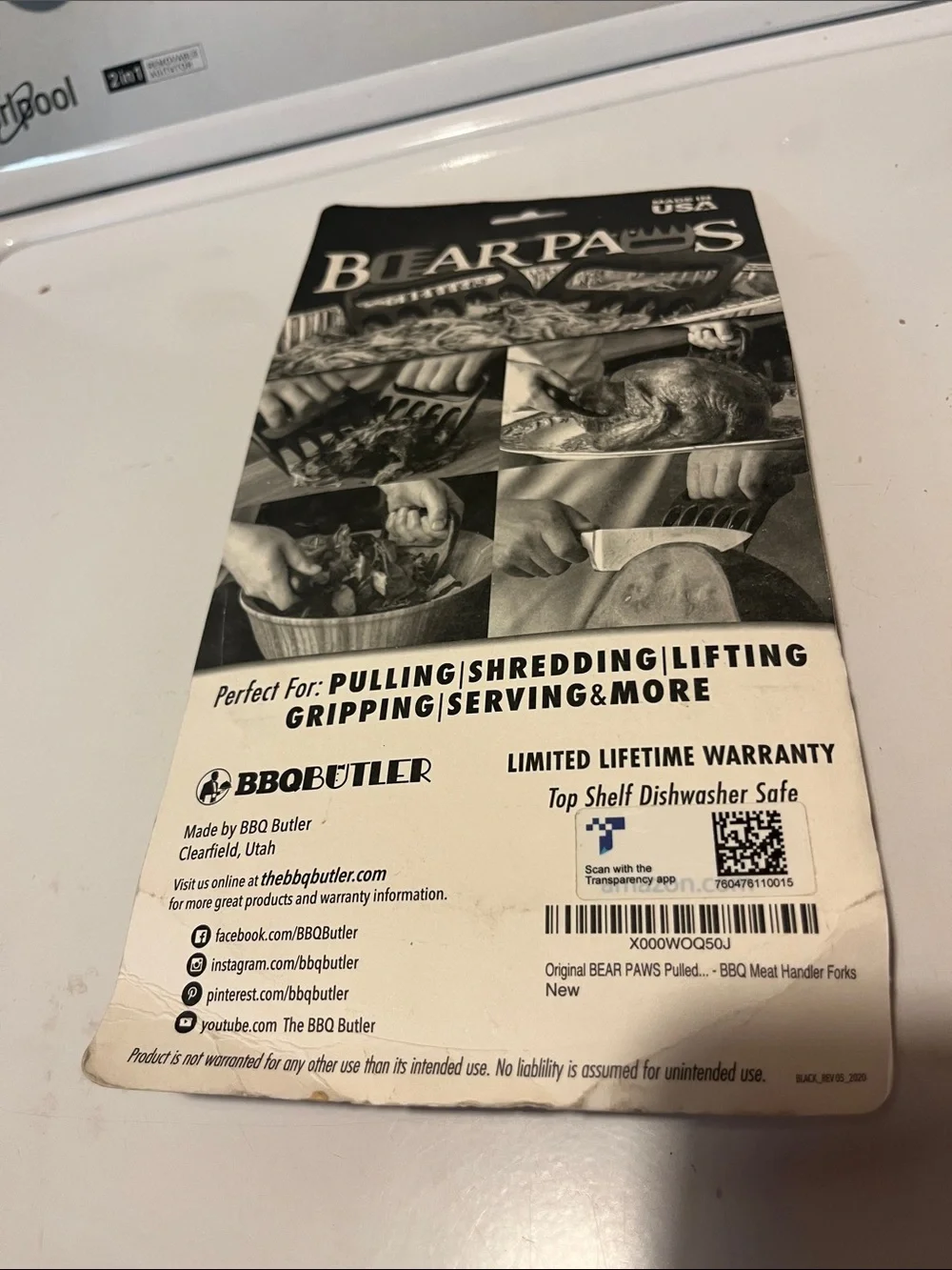 BearPaws Black BBQ Meat Shredding Claws